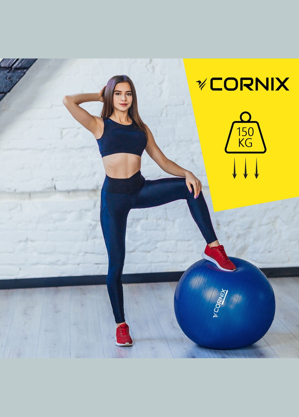 Мяч для фитнеса (фитбол) 85 см. Anti-Burst Blue Cornix XR-0249 (345715492)