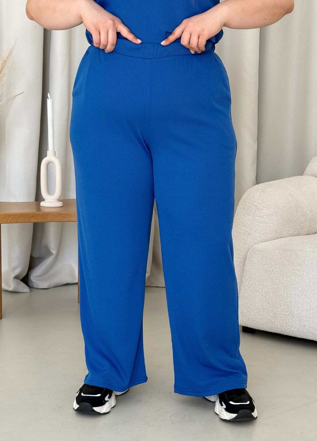 Костюм в рубчик футболка с широкими штанами Merlini Арбо (323450728)