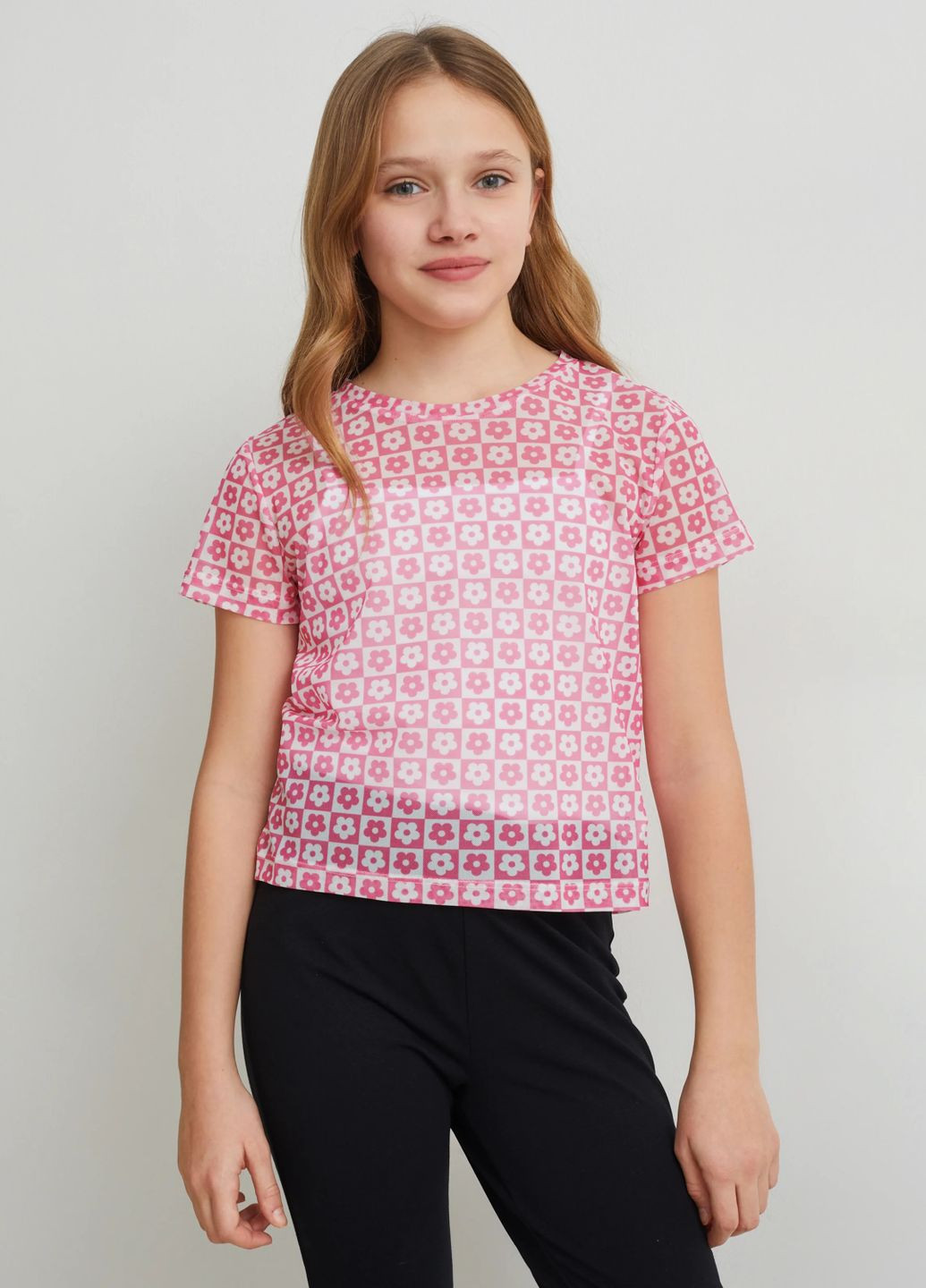 Рожева демісезонна напівпрозора футболка C&A