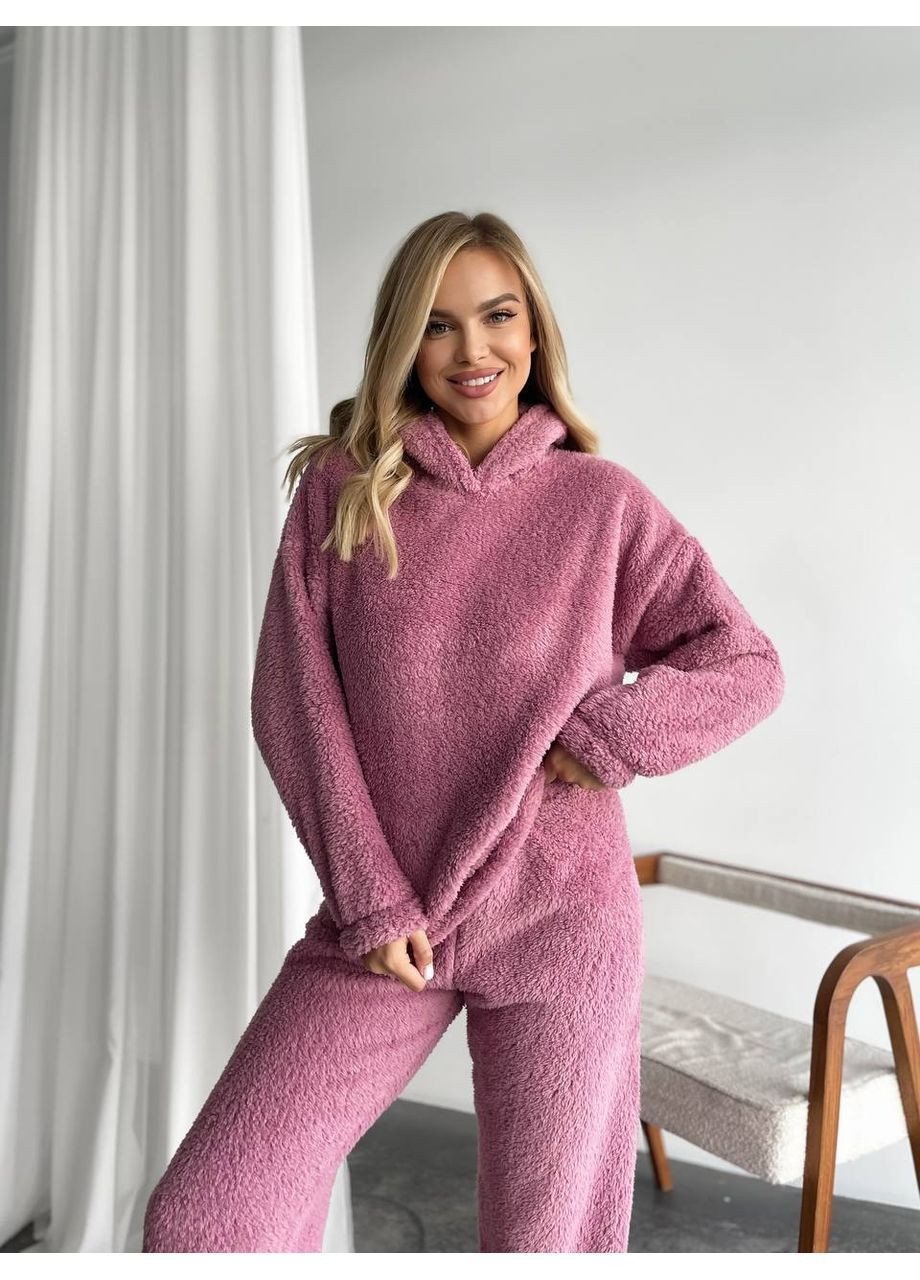 Бузкова всесезон піжама жіноча махрова зі штанами та кофтою кофта + брюки No Brand