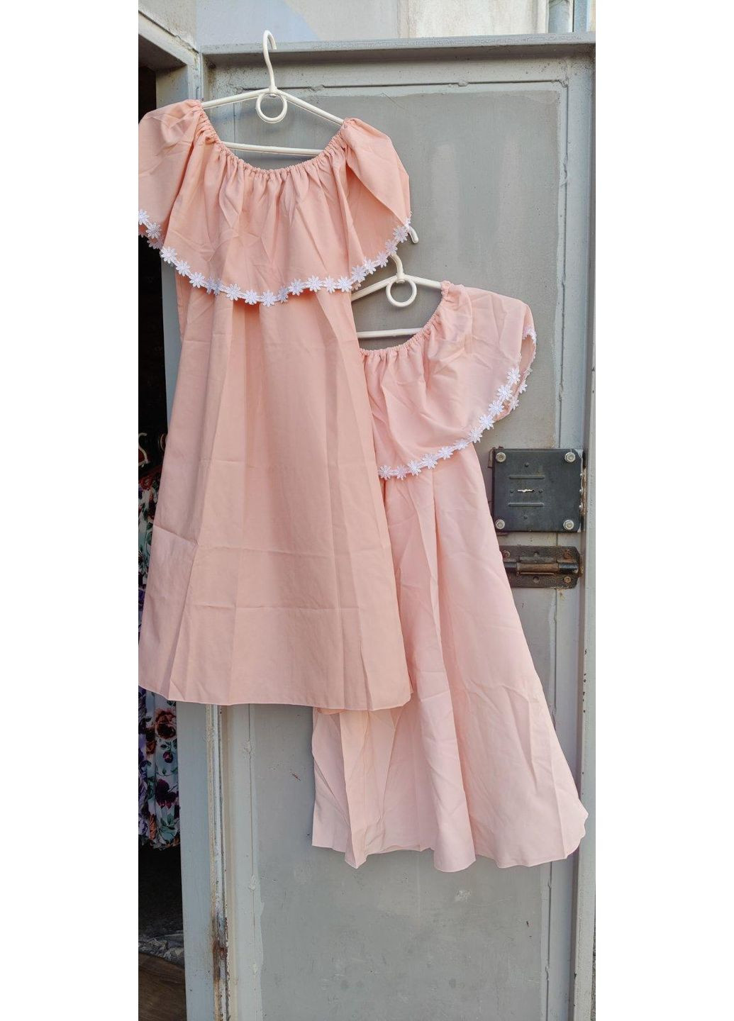 Комбинированное платье 786 нежный персик KHAN