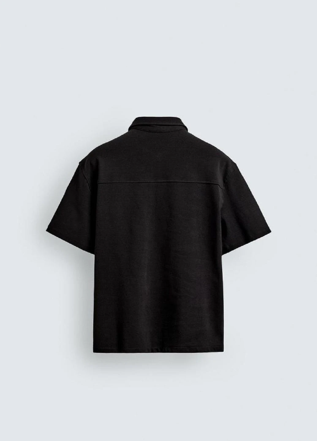 Черная футболка-поло для мужчин Zara однотонная