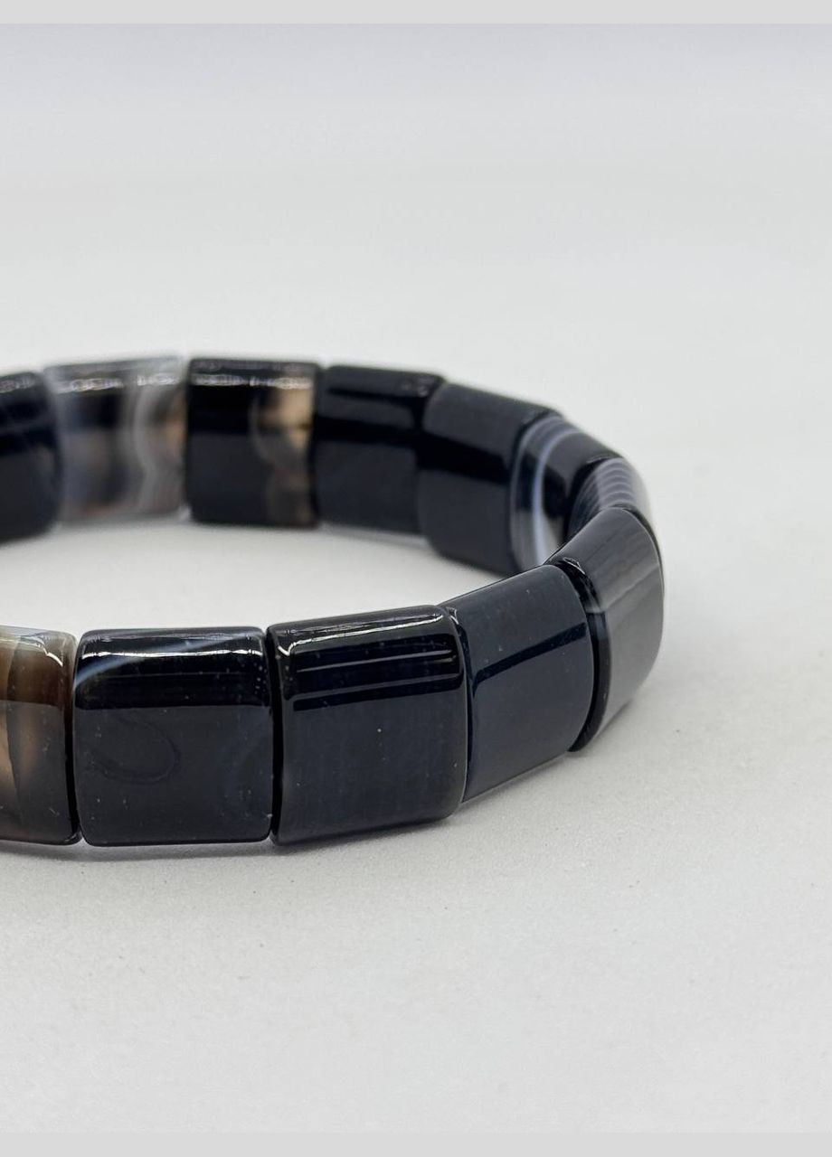 Браслет агат 18 см Черный No Brand (331610825)