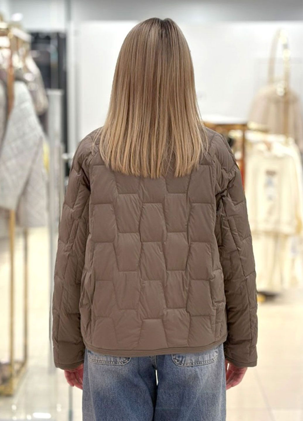 Бронзовая демисезонная женская куртка light blue CHANEVIA