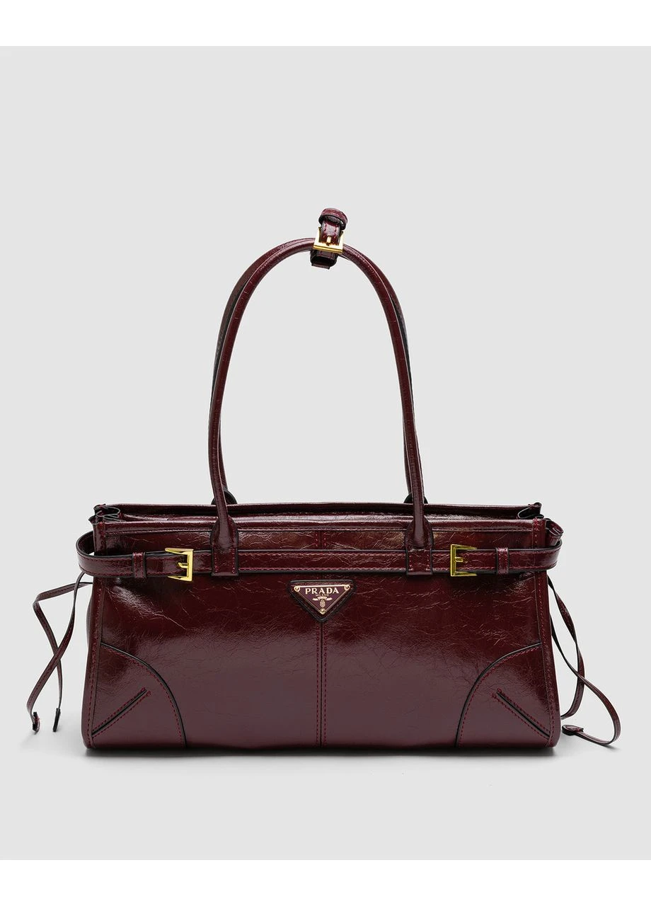 Сумка PRADA Medium Leather Handbag Burgundy Прада No Brand (377509560)