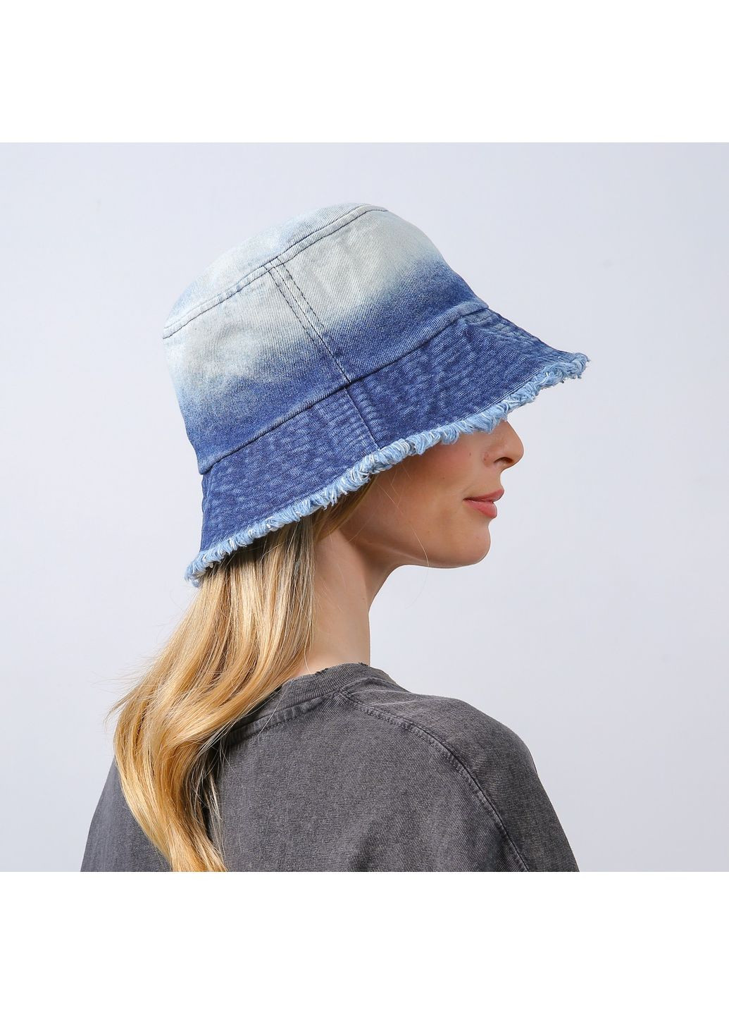 Панама жіноча одностороння джинс синьо-блакитна АВІЛА LuckyLOOK 766-280 (326970762)