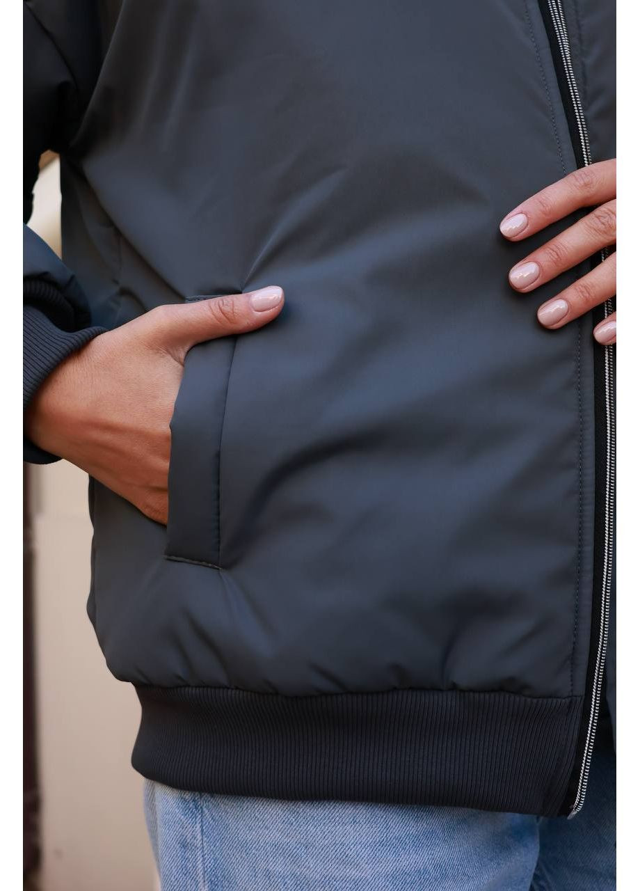 Женская куртка-бомбер утепленная оверсайз MonCher на молнии (362206374)