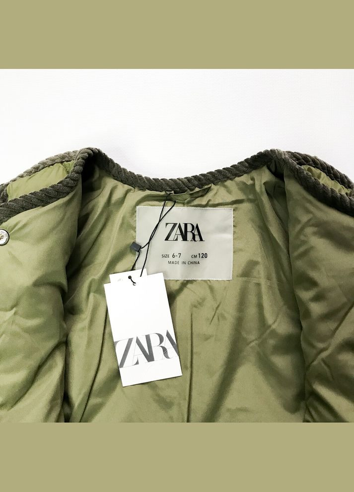 Оливковая (хаки) демисезонная куртка 116-122 см хаки артикул л360 Zara