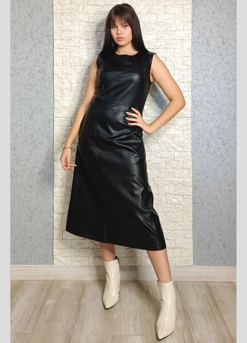 Черное повседневный, кэжуал платье а-силуэт You&You Jeans однотонное