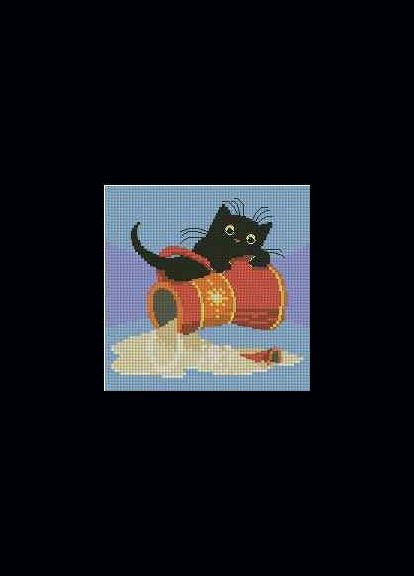 Набор для вышивки крестиком. Размер: 11*11 см Озорник с кремом Лоскуток (315359426)