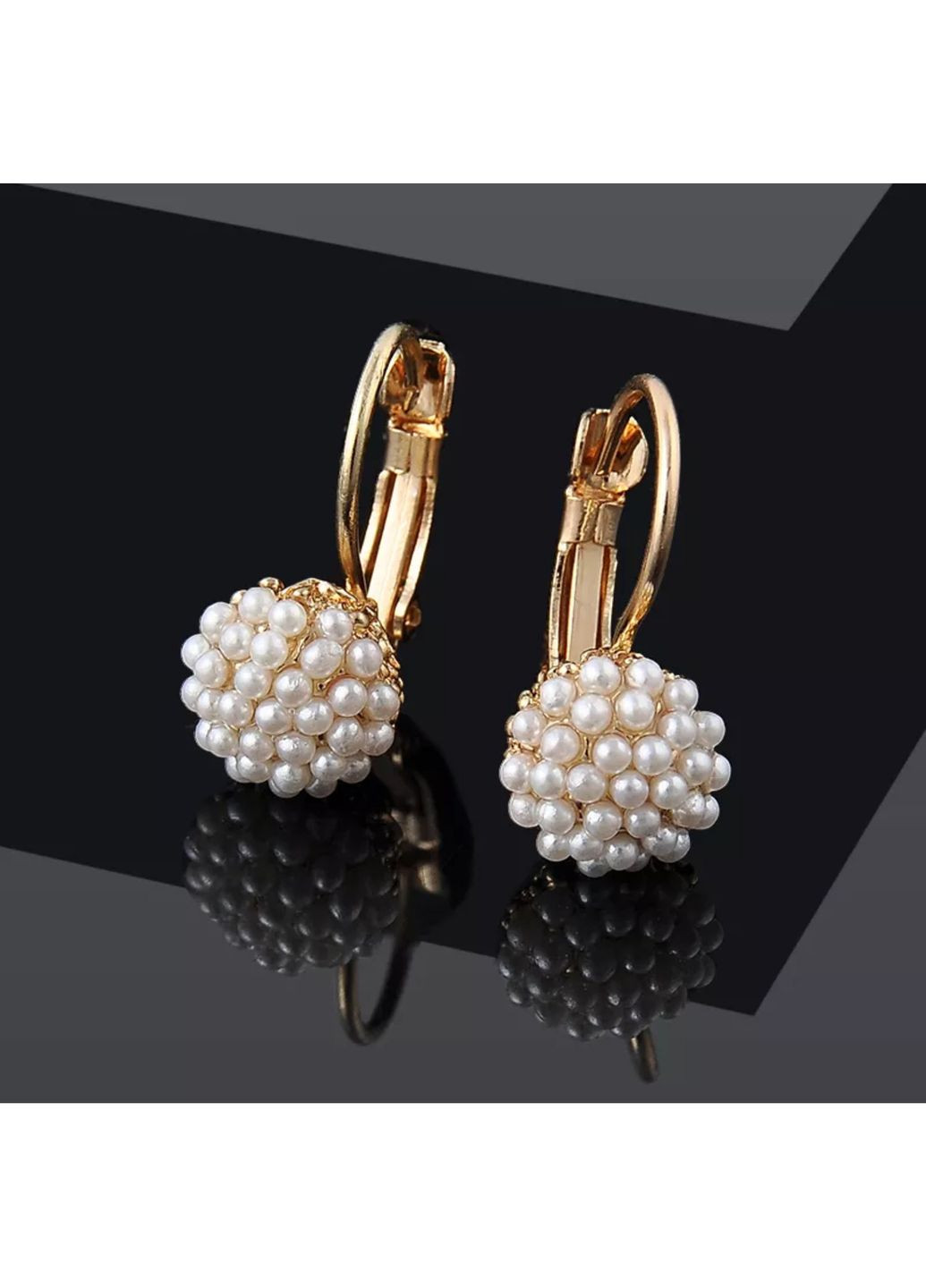 Сережки стильные нарядные с жемчужными бусинами «Romantic» для девушек China (366875176)