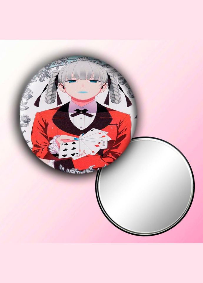 Дзеркальце косметичне кишенькове Аніме Шалений азарт #0006 із малюнком круглий 56 мм No Brand (309152138)