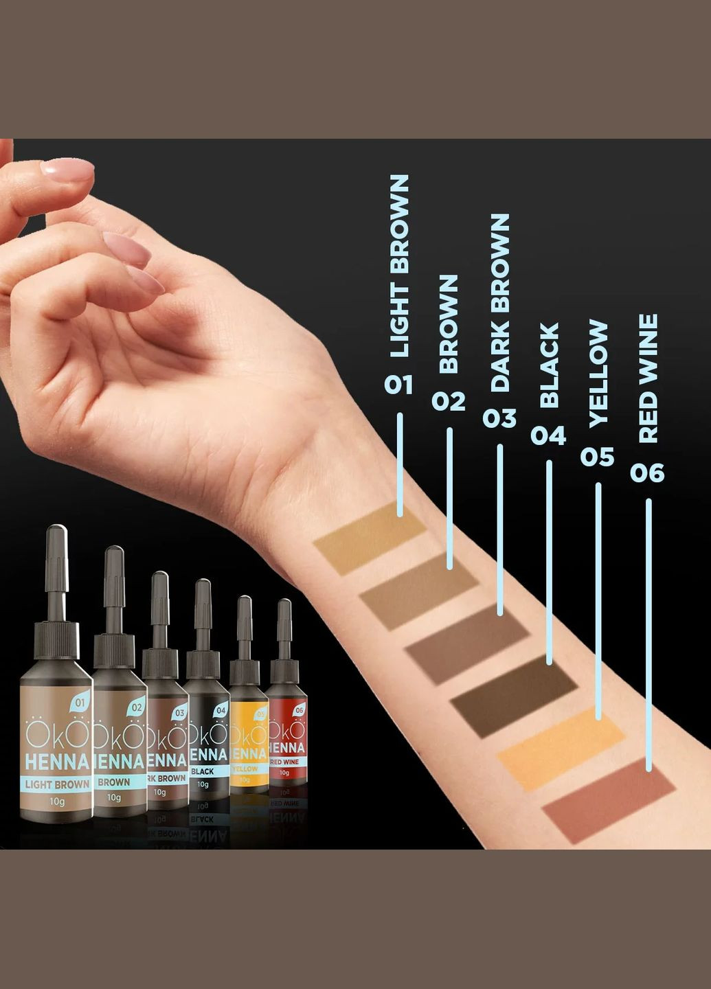 Хна для брів Power Powder 03 Dark Brown 10г OkO (315016241)