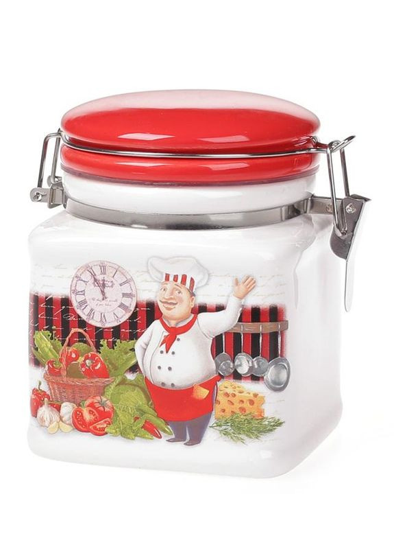 Банка керамическая "Шеф-повар" 450мл (квадратная) с металлической затяжкой Bona (372173029)