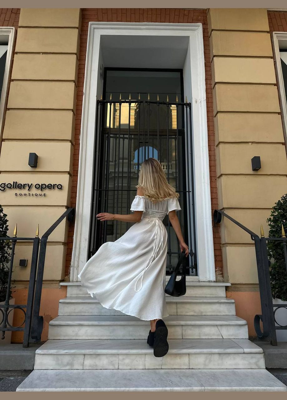 Білий повсякденний бавовняна легка сукня Adelante однотонна