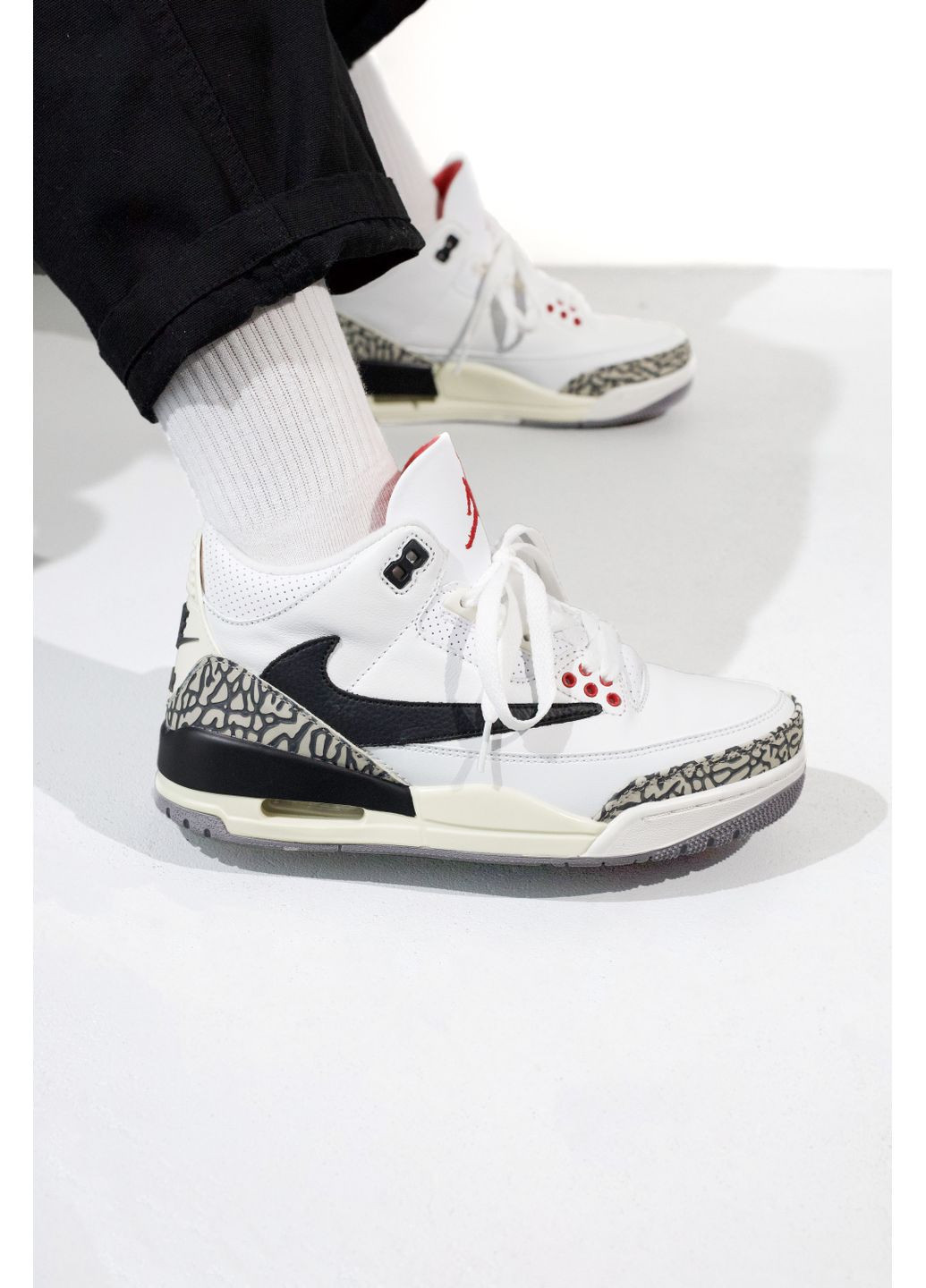 КРОССОВКИ ЖЕНСКИЕ NIKE AIR JORDAN 3 RETRO WHITE / BROWN НАЙК АИР ДЖОРДАН No Brand белые демисезоны (368870099)