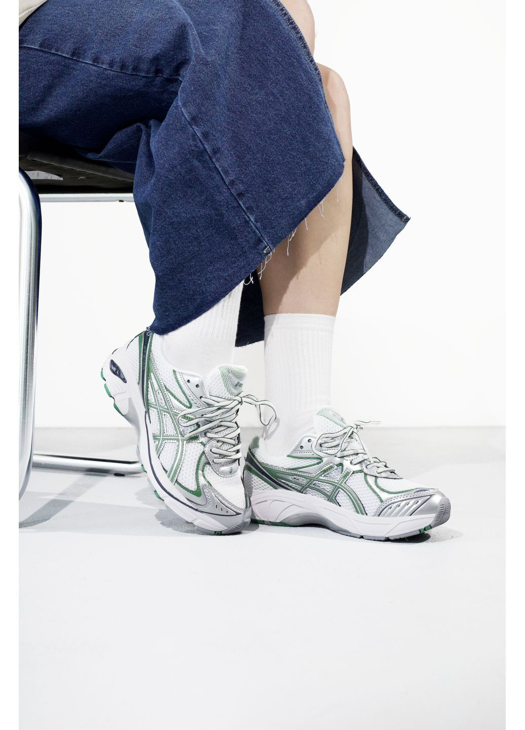 КРОСІВКИ ЖІНОЧІ ASICS GT-2160 WHITE / SILVER / GREEN АСІКС GT-2160 No Brand сірі демісезони (368870458)