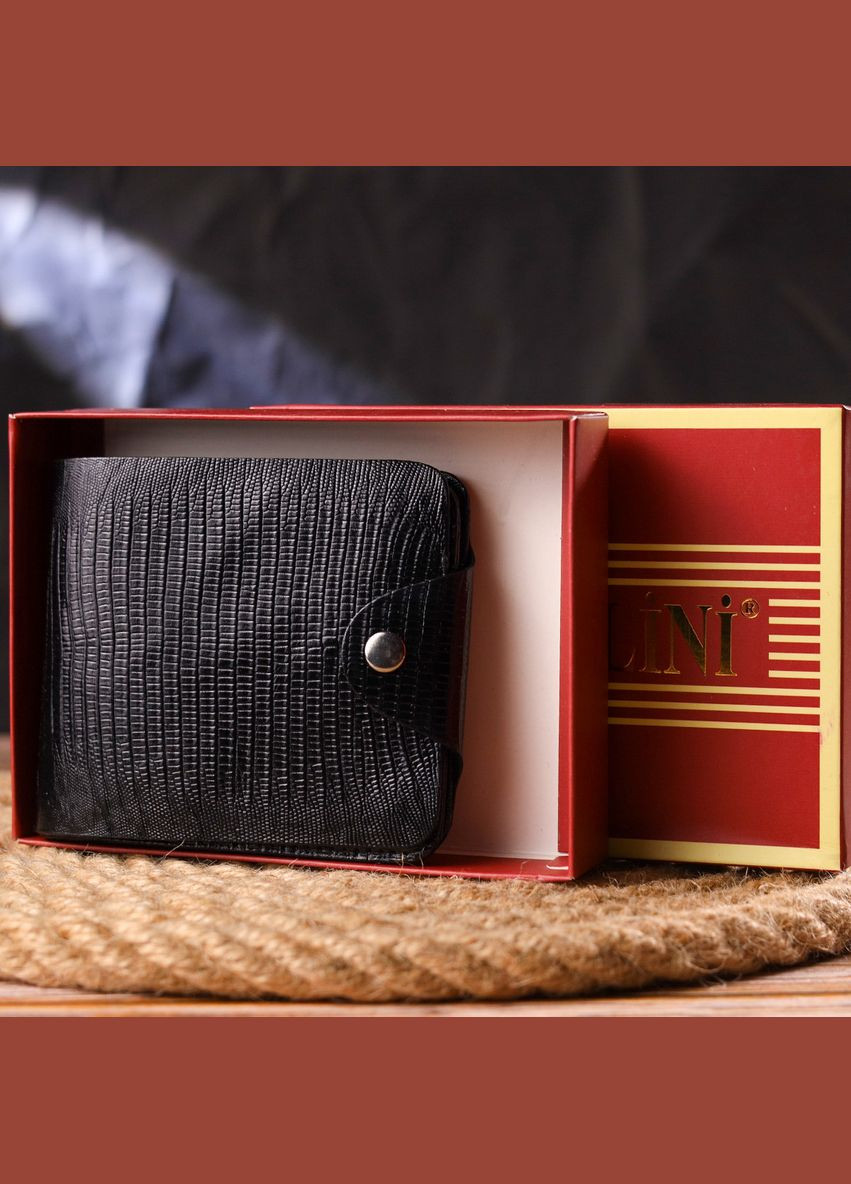 Портмоне для мужчин в два сложения из натуральной фактурной кожи 21575 Черное Canpellini (329147934)