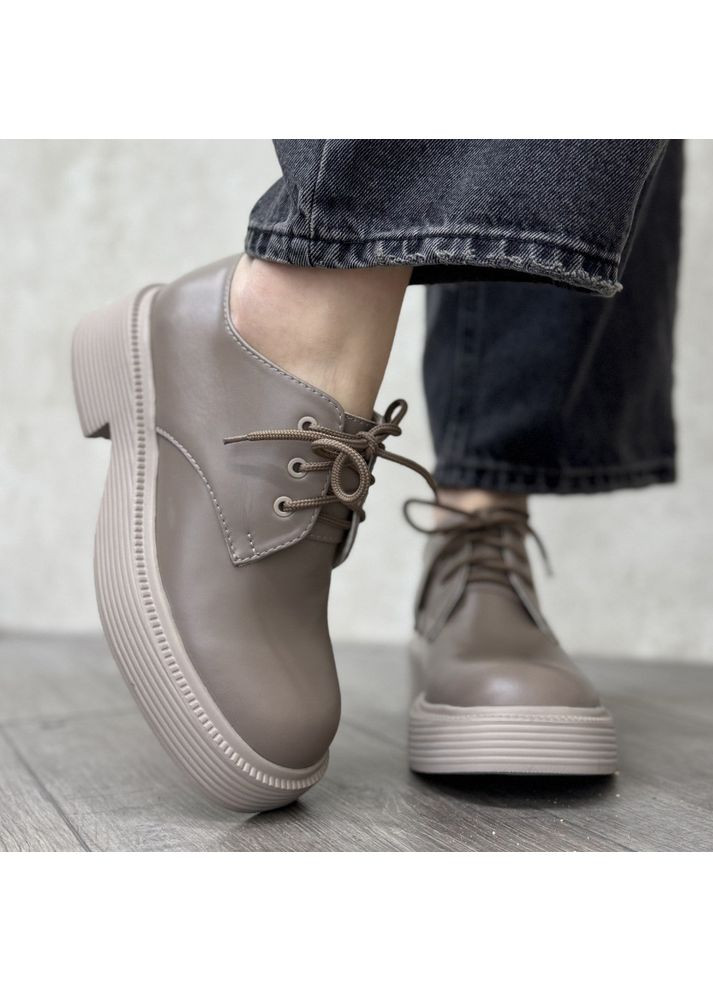 Vasha para Туфли женские кожаные, на шнуровке. Цвет визон. 37 размер комбинированный з, украина — демисезон (367583194)