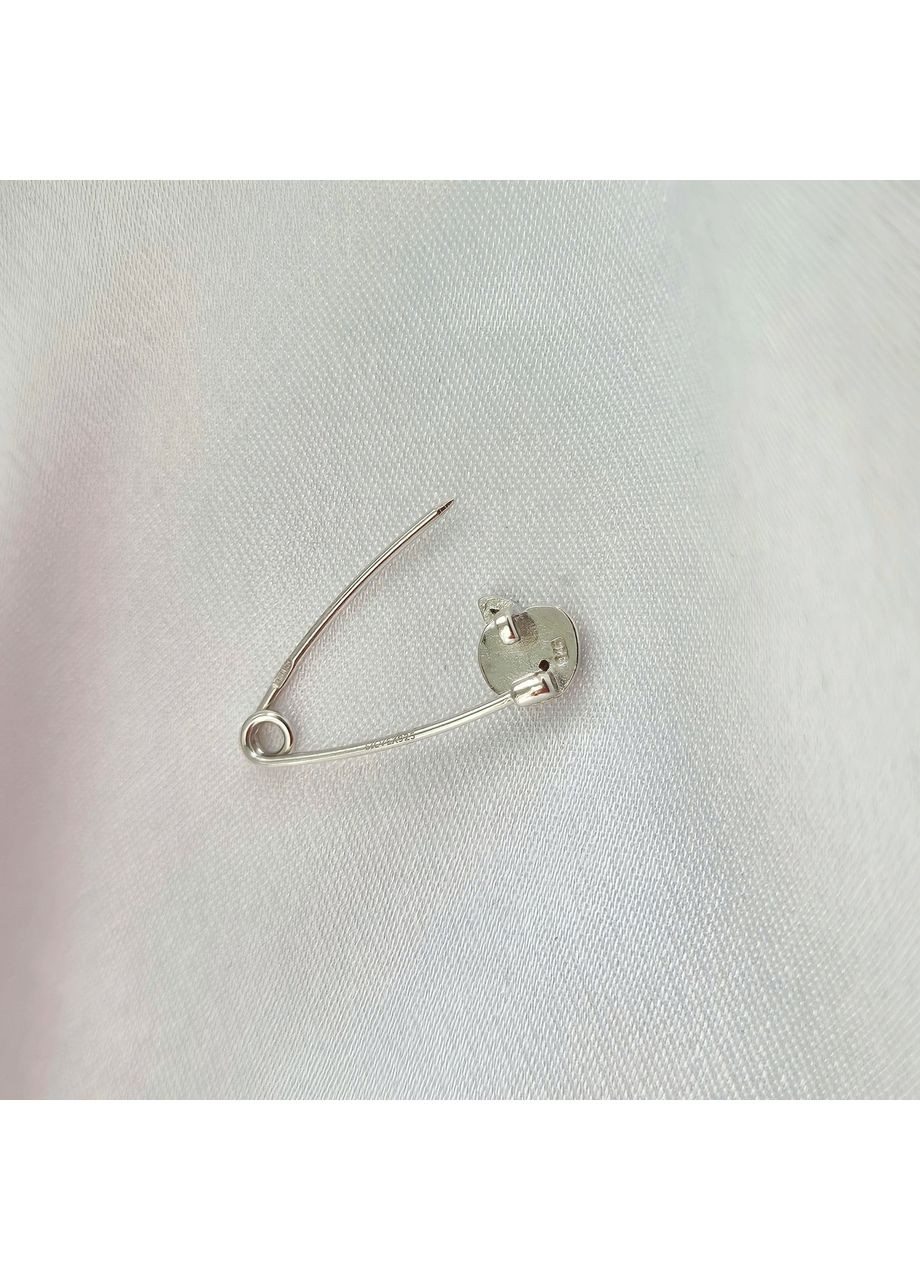 Срібна булавка шпилька Яблуко Срібло 925 проби Родоване бр2фруи/022 1.00г Nobrand (369612465)