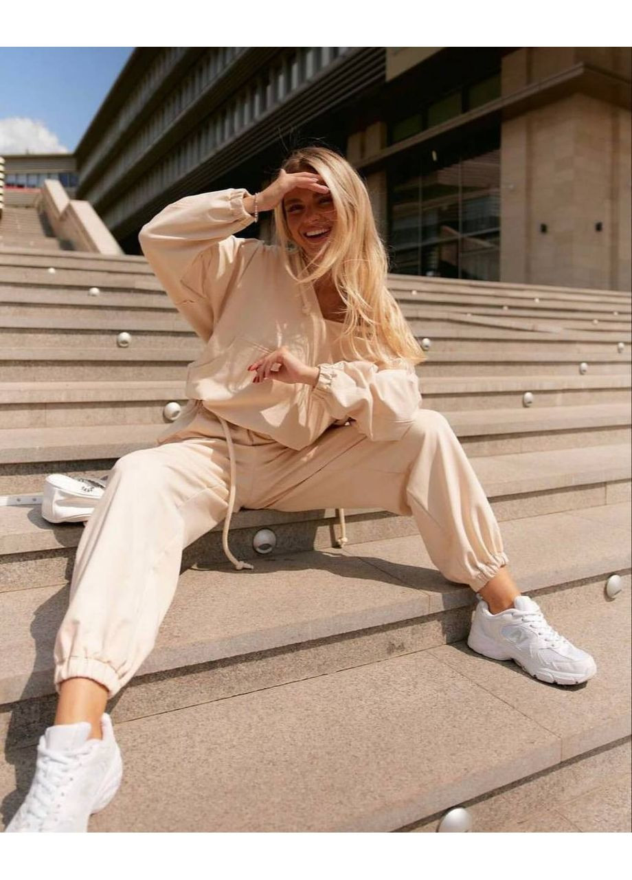 Жіночий костюм з кофтою та штанами з двонитки — ЗАМІРИ В ОПИСІ GD/GL Модний простір (364966319)