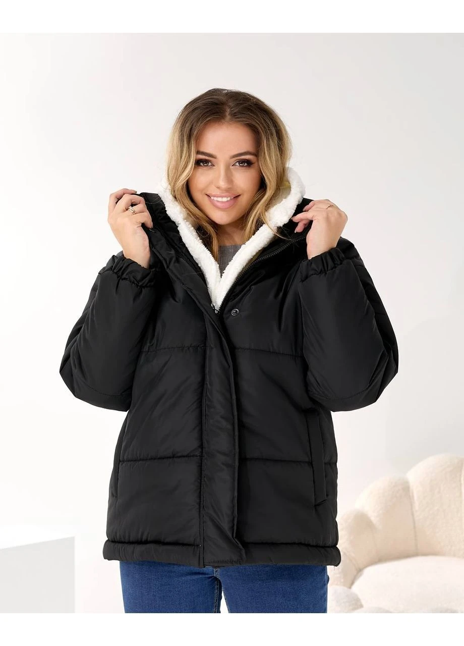 Чорна зимня тепла зимова куртка More_bboutique Куртка