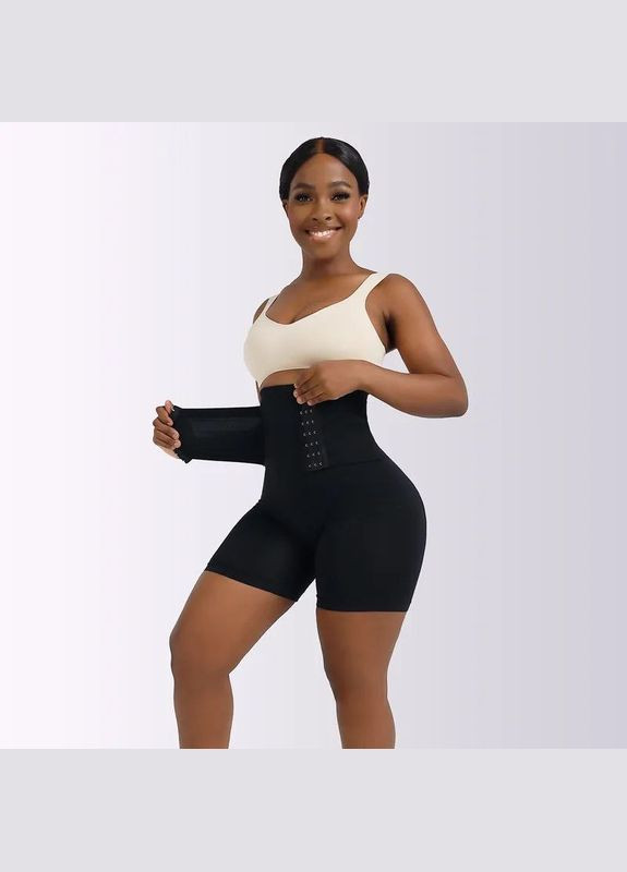 Женские корсетные велосипедки высокие утягивающие шорты с эффектом лифтинга и коррекцией талии и бедер No Brand Корсетні велосипедки (337168598)