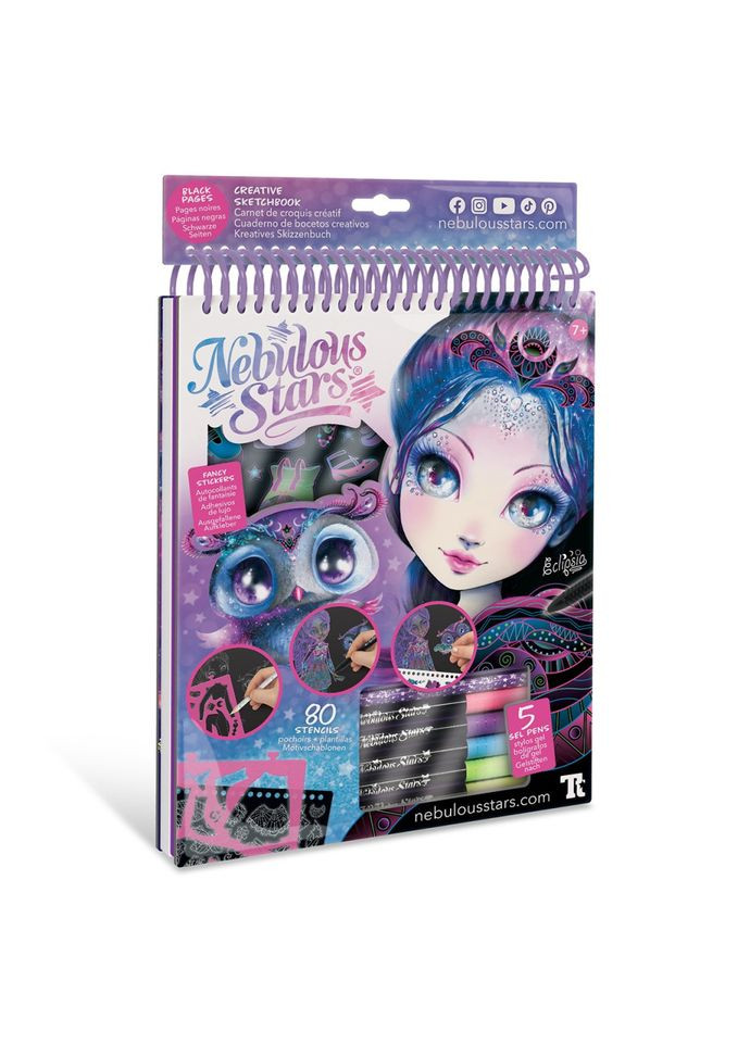 Набор для творчества Скетчбук: Эклипсия, черные листы 11121, 8 ручек Nebulous Stars (369527720)