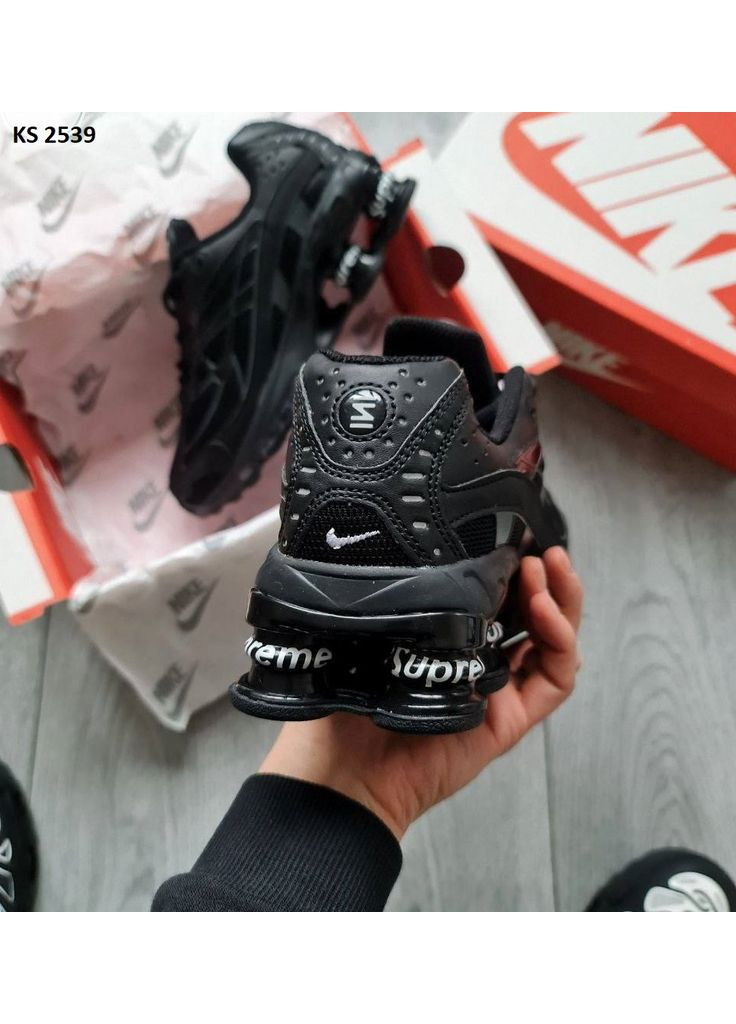 Черные демисезонные кроссовки мужские nike shox tl ride2 supreme black найк шокс тл No Brand