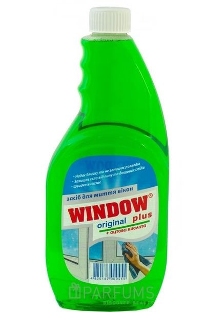 Средство для мытья окон и стекла Window Original Plus + уксусная кислота 500 ml (запаска) Gold Drop (338437965)