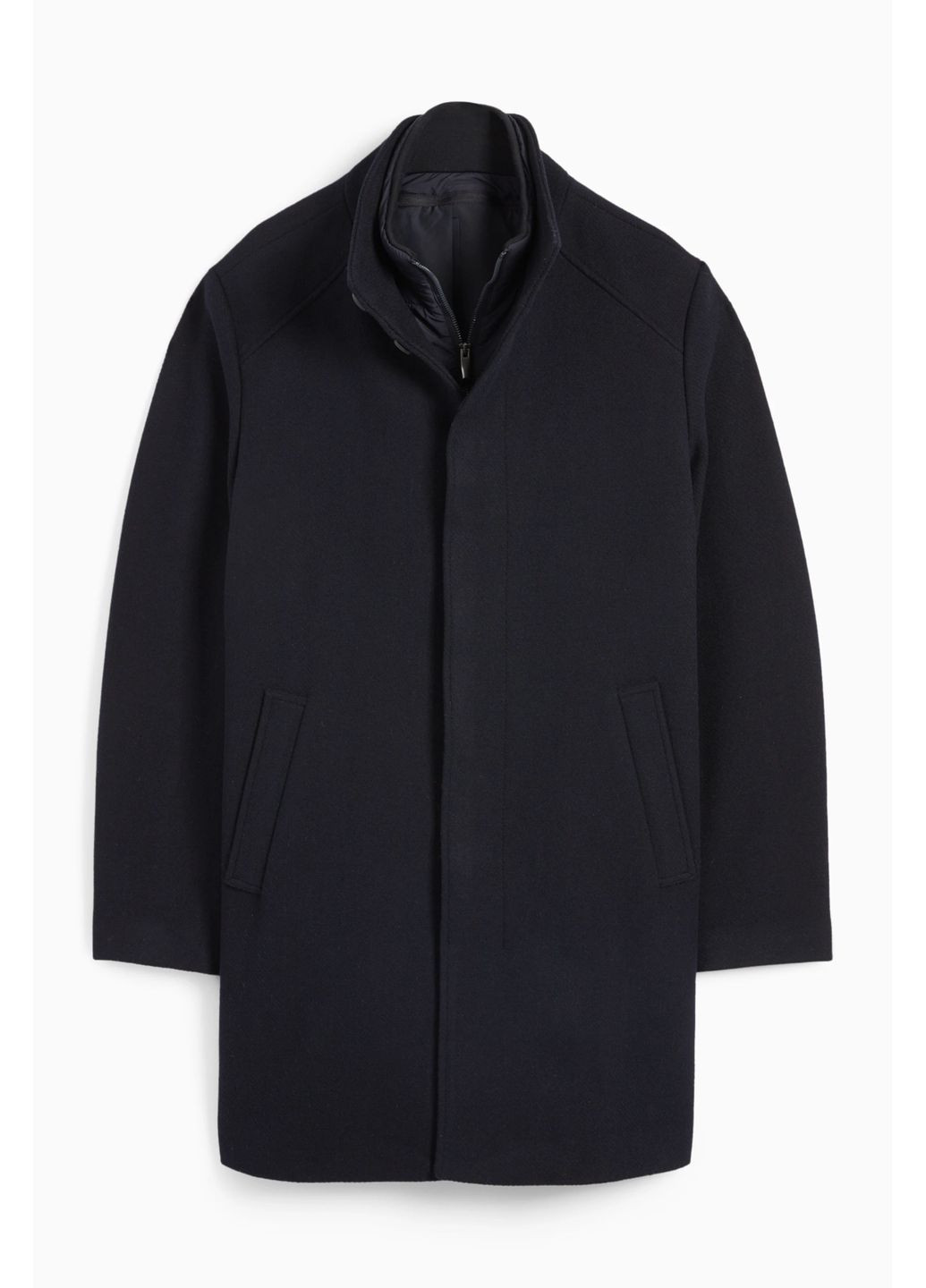 Темно-синє демісезонне Пальто у складі з вовною C&A