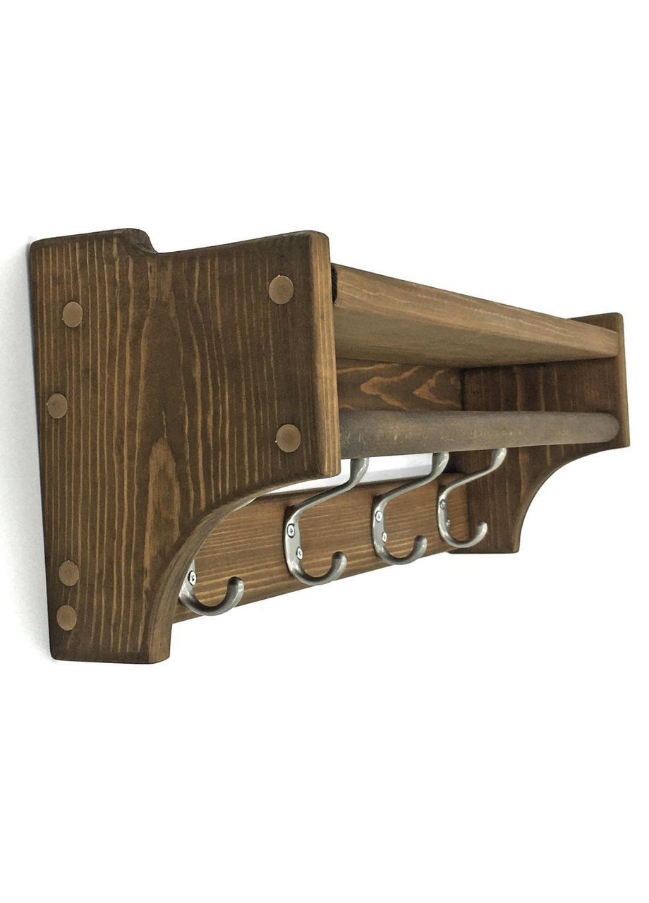 Вешалка для одежды из дерева Гамильтон 4 сепия (ВДО-401008) No Brand (327845742)