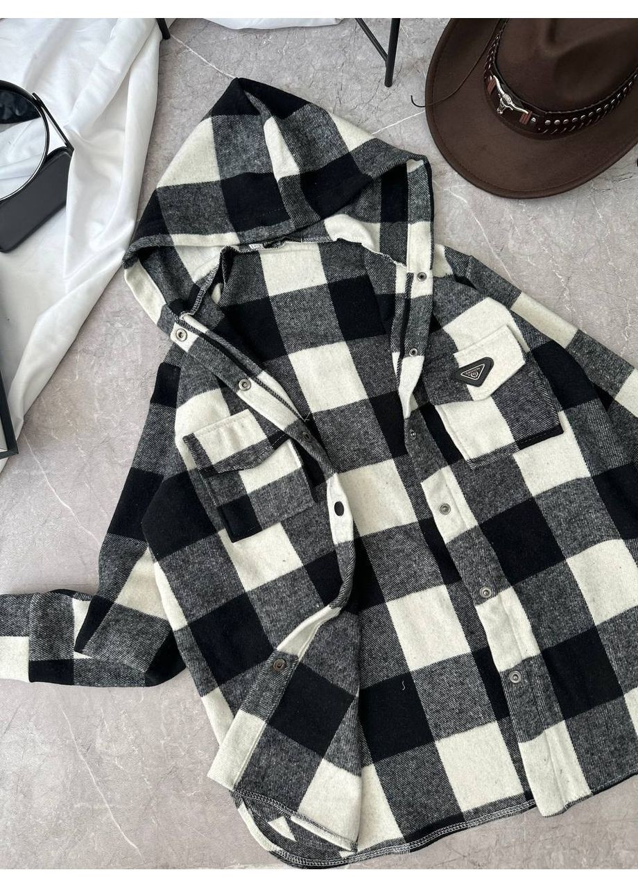 Жіноча подовжена сорочка в клітинку з кашеміру MonCher (365618244)