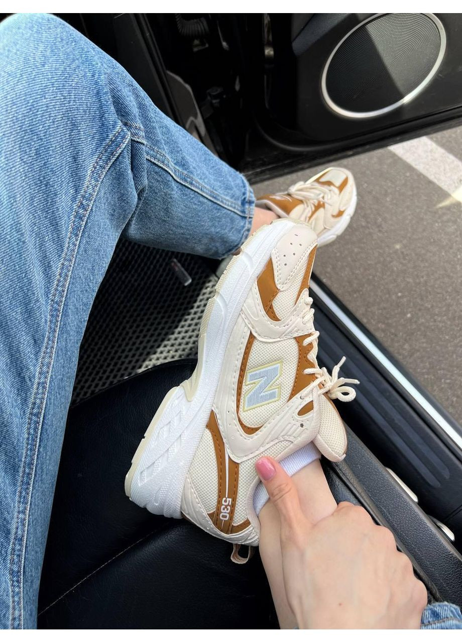 КРОСІВКИ ЖІНОЧІ NEW BALANCE 530 BEIGE WHITE V2 НЬЮ БЕЛАНС 530 No Brand бежеві демісезони (368884449)