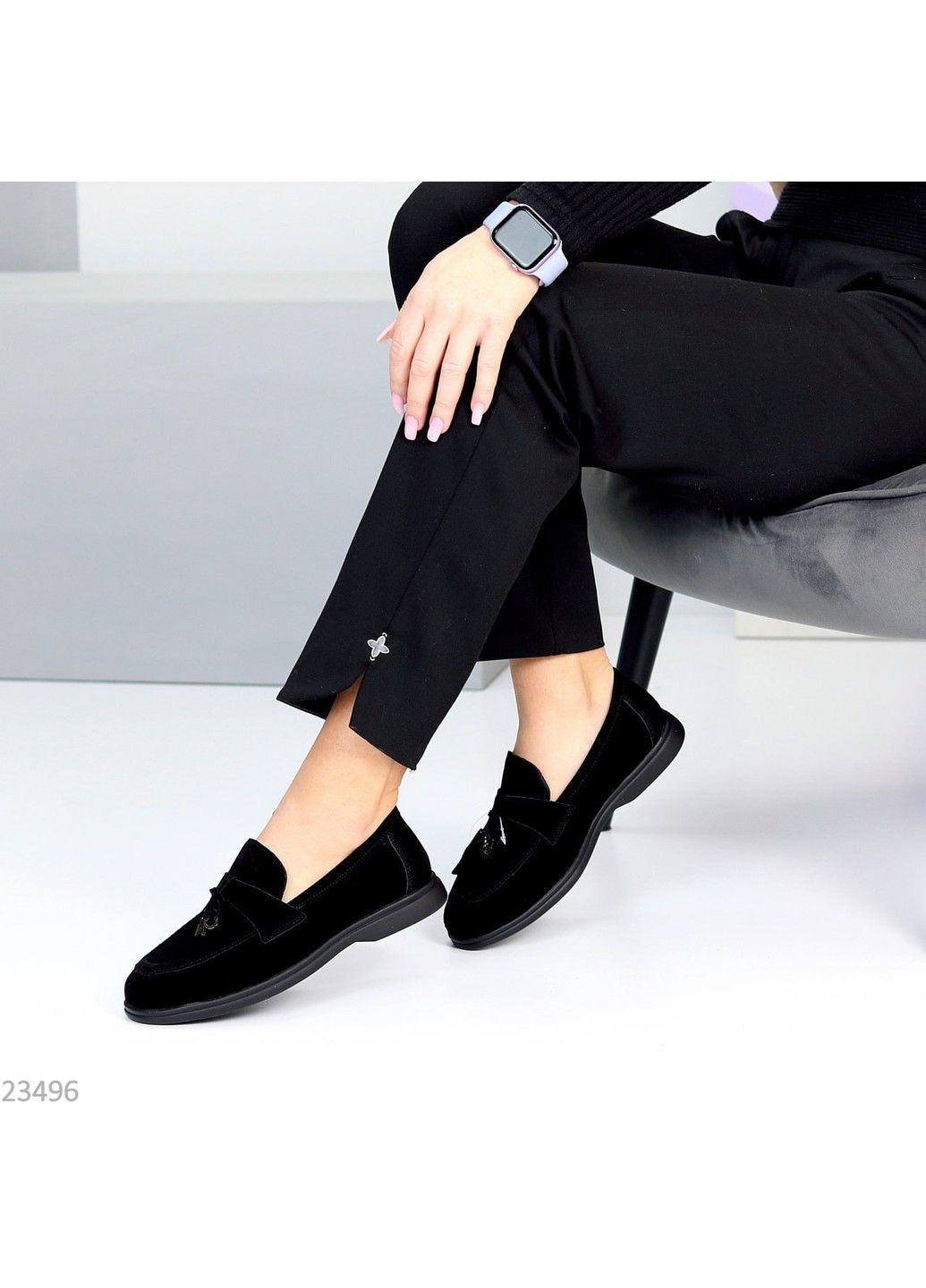 Hengji 291 Лоферы Замшевые Черные с украшением черный з натуральная замша, китай — демисезон (317235097)