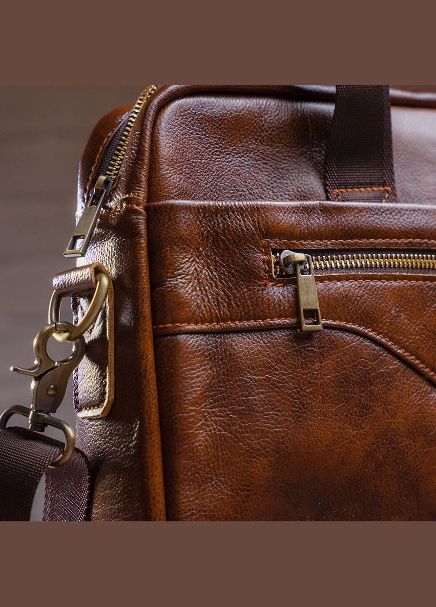 Сумка мужская кожаная через плечо 14837 Коричневая Vintage (302008837)