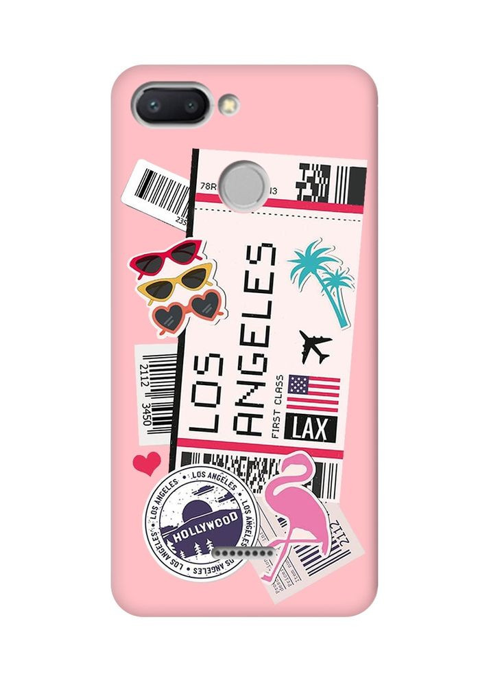 Матовий рожевий чохол на Xiaomi Redmi 6:: Подорожі. Лос-Анджелес (принт 328) Creative (360684138)