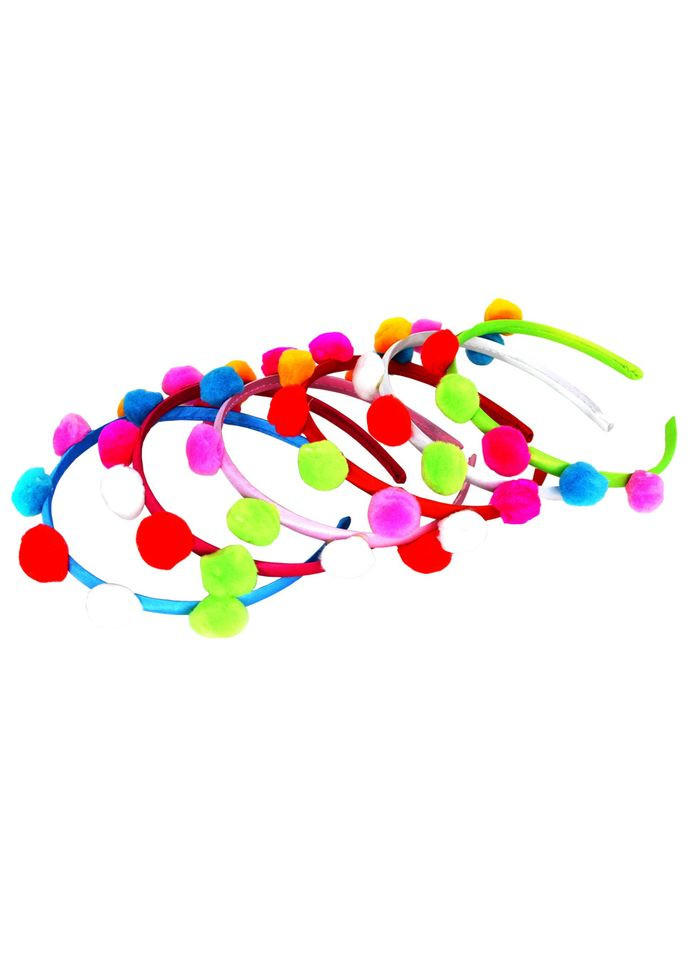 Набір дитячих обручів для волосся "Помпони" 0106-670, 12 шт La-beauty (367966481)