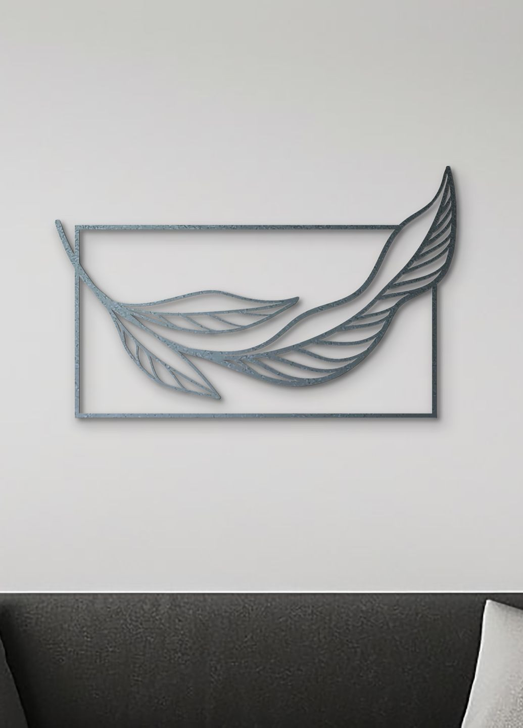 Декор в комнату, интерьерная картина на стену "Листок минимализм", стиль минимализм 35х23 см Woodyard (292113163)