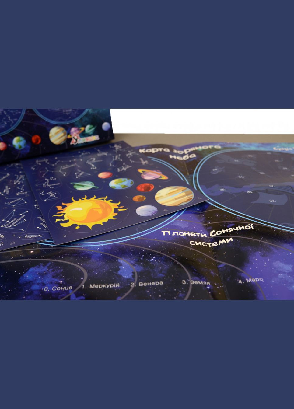 Обучающая игра "Карта звездного неба" (КП-007) KP-007 с многоразовыми наклейками УМНЯШКА (304611056)