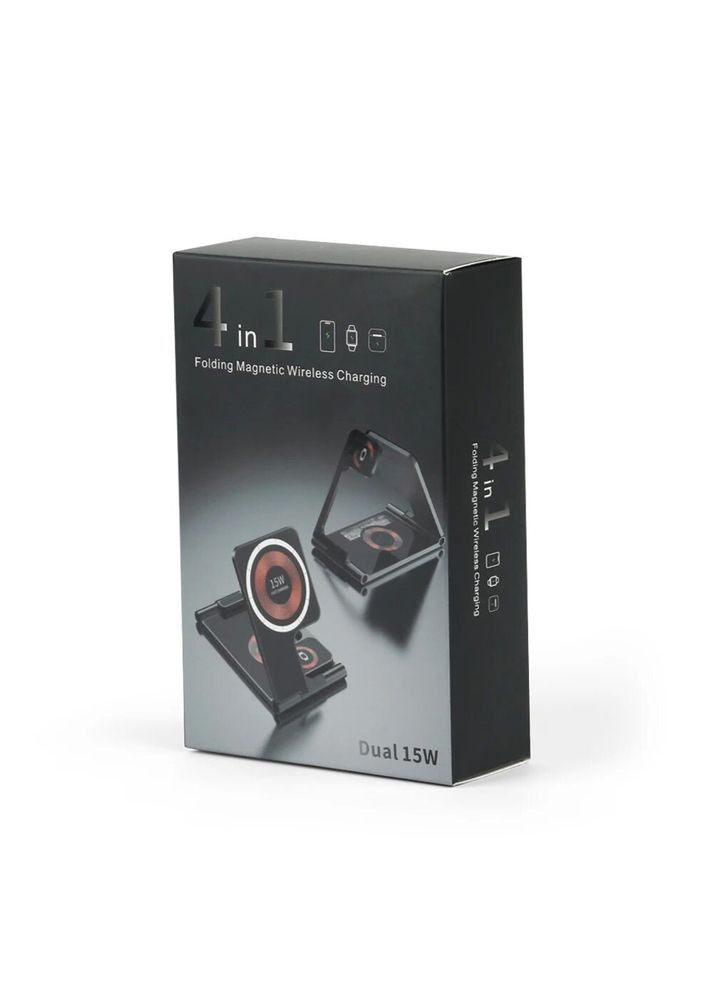 Складна бездротова зарядна станція MagSafe 3 в 1 15В чорна No Brand (331884861)