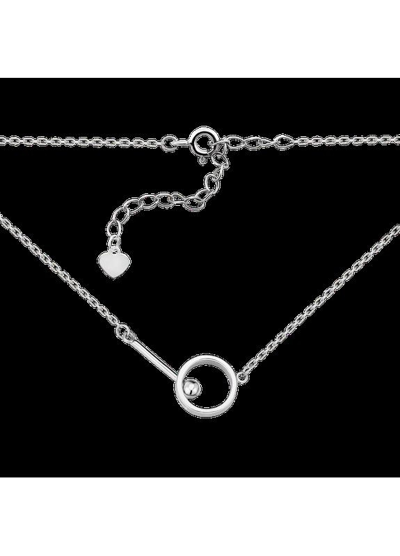 Кольє срібне Коло з намистиною всередині на тоненькому ланцюжку No Brand (333705391)