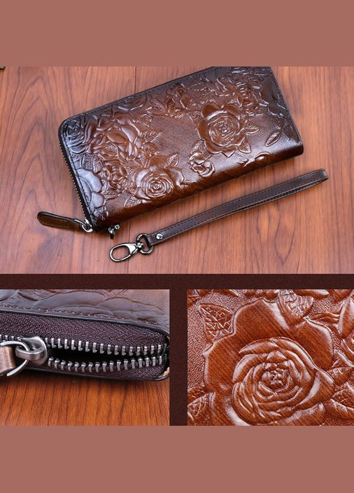 Женский кожаный клатч кошелек из натуральной кожи Коричневый No Brand (299314034)