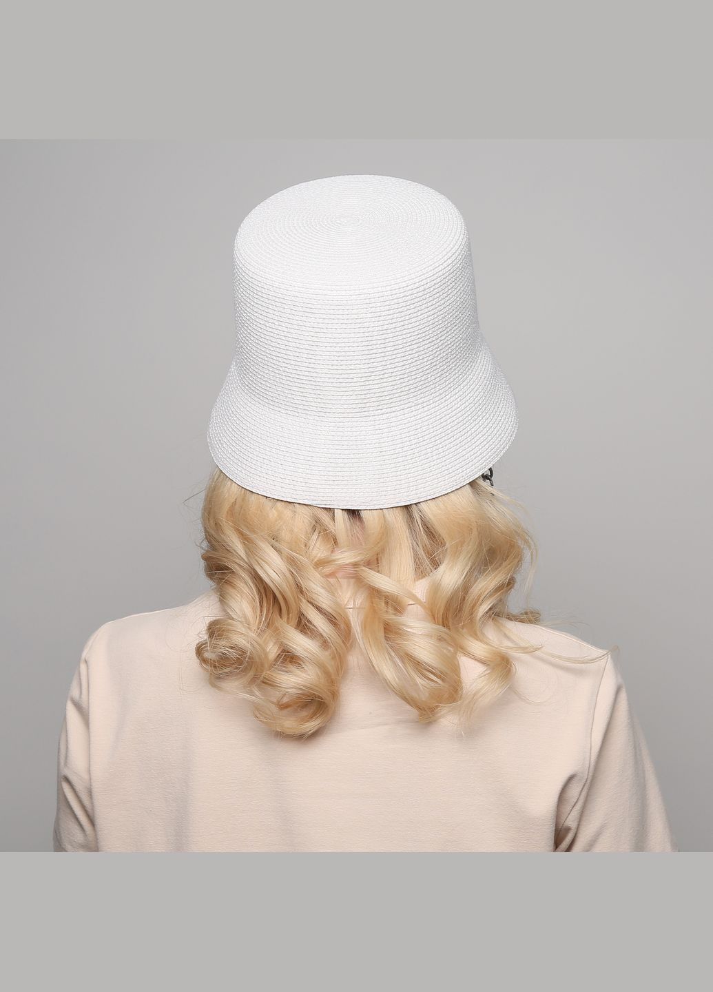 Шляпа панама женская с цепочкой белая STACY LuckyLOOK 855-497 (289478358)
