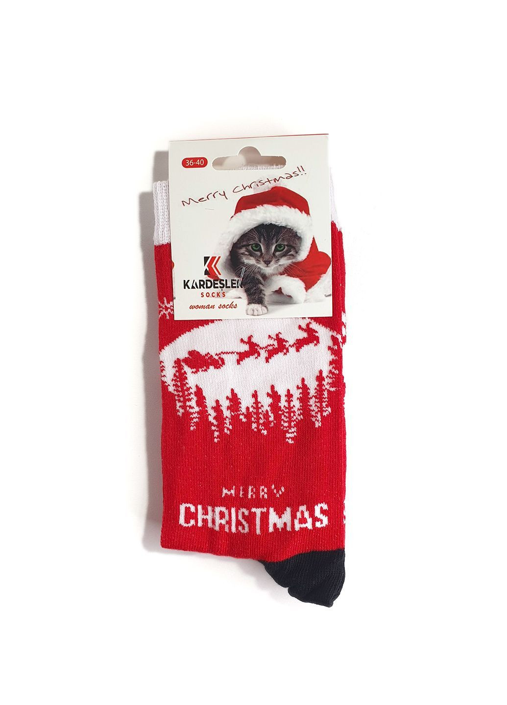 Червоні жіночі новорічні шкарпетки Kardesler новорічні (368711224)