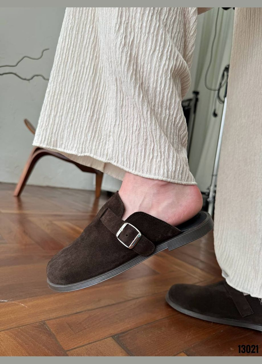 Клоги з натуральної замші “Шоколадна класика” No Brand (332623101)