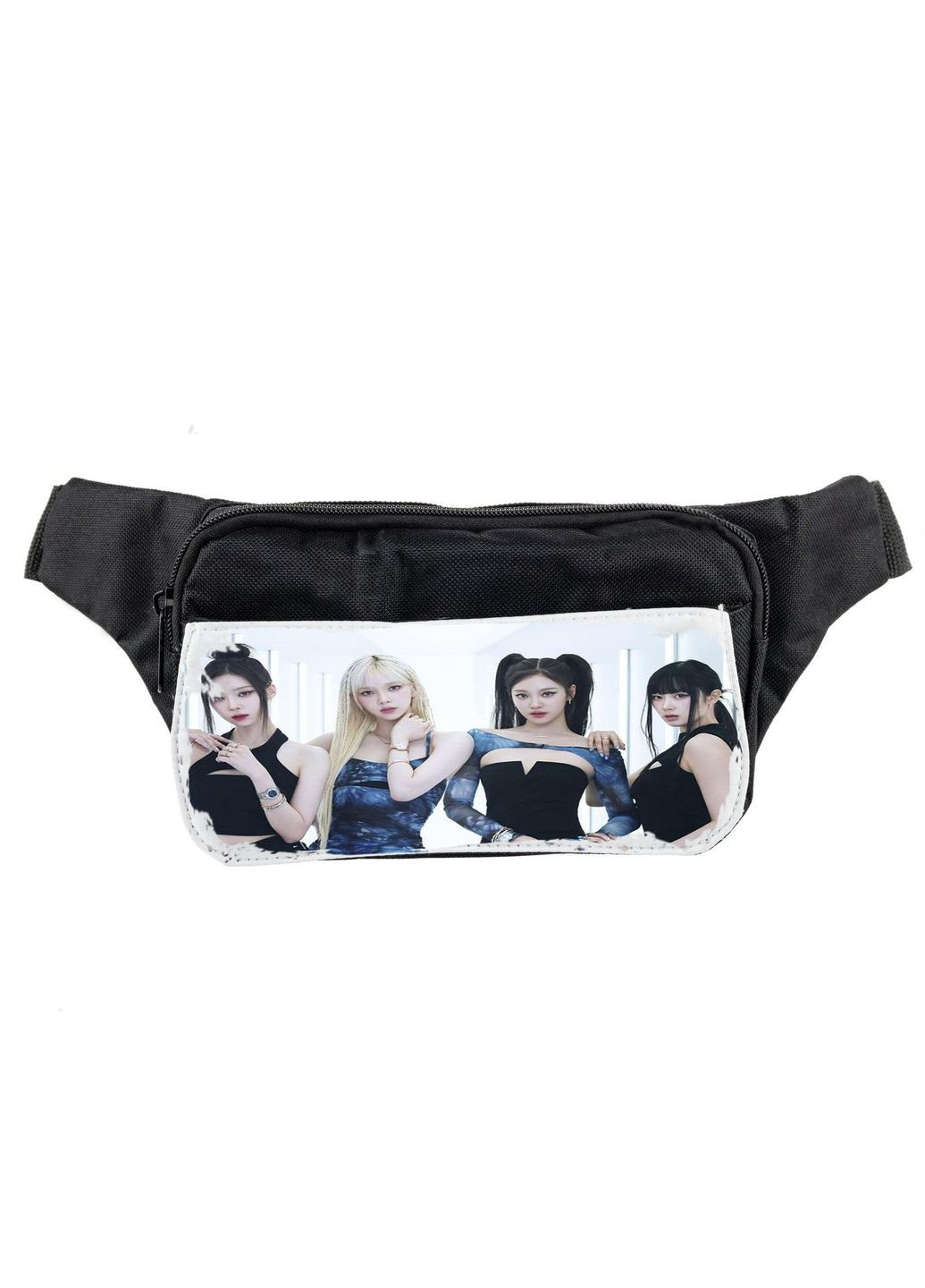 Сумка на пояс (через плечо) бананка, корейский К-Поп aespa #002 унисекс, 14*22 см, черный No Brand (316119931)