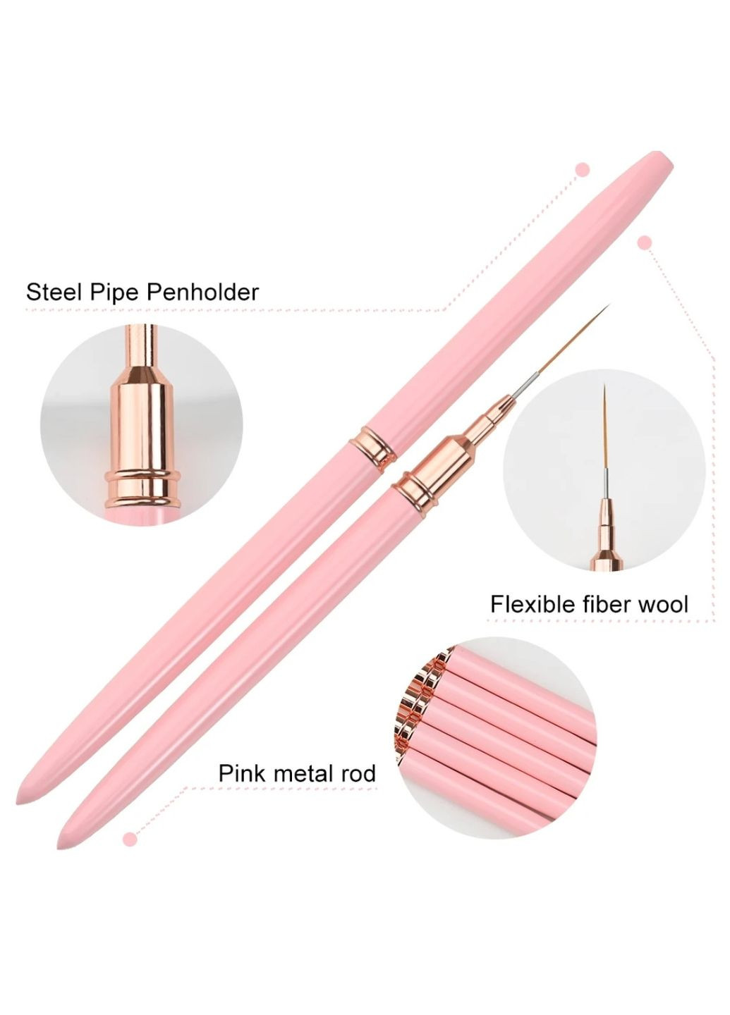 Набір пензликів для розпису 5 шт. рожеві No Brand (368497377)