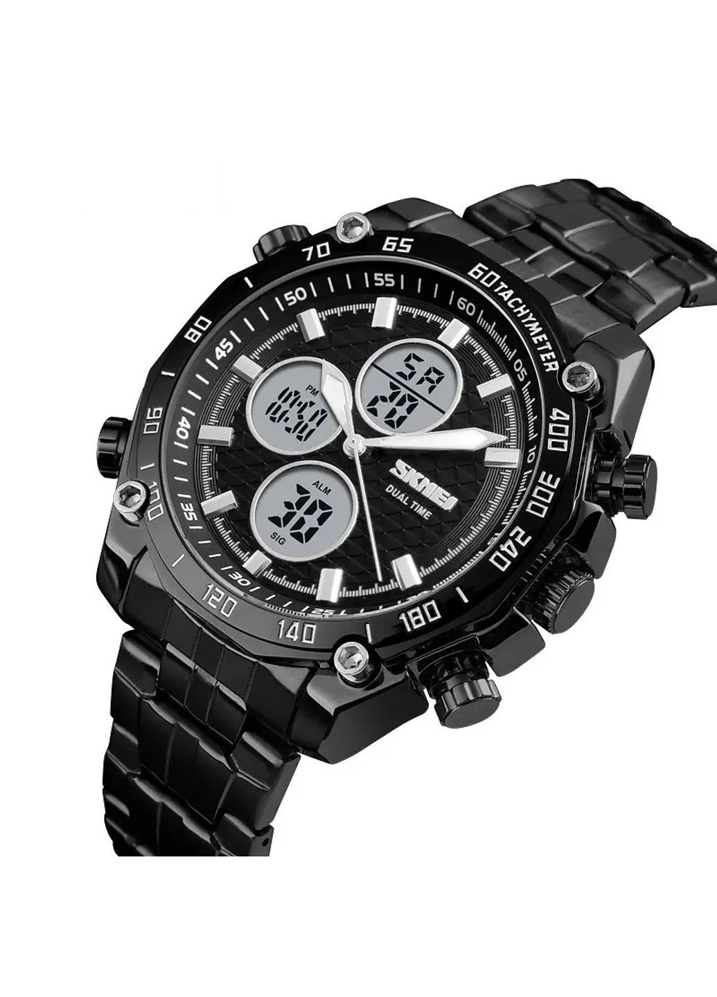 Мужские наручные классические часы 1302 (Черный с белым) Skmei (314483943)