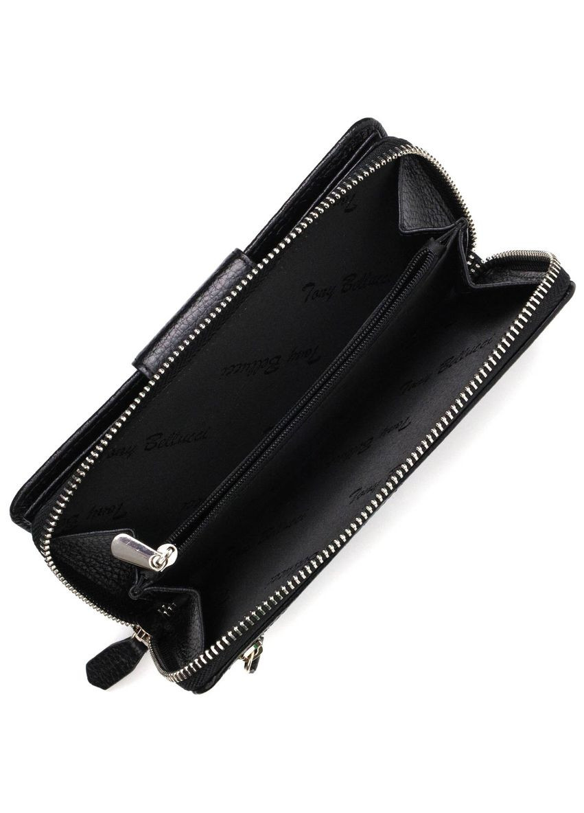 Кожаный женский кошелек с блоком для карт и документов 21955 Черный Tony Bellucci (331908117)